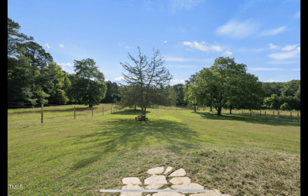 Photo of the fenced in area taken from the back of the house