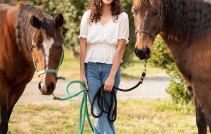 This is a picture of myself with my two horses. 