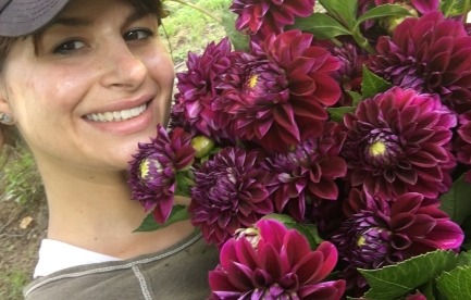 Me smiling with dahlias