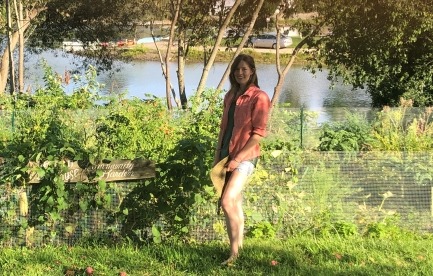 Me in front of one of my community gardens