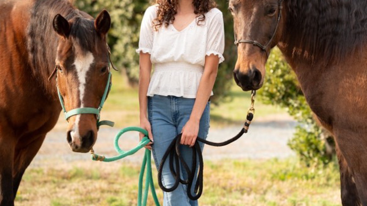 This is a picture of myself with my two horses. 