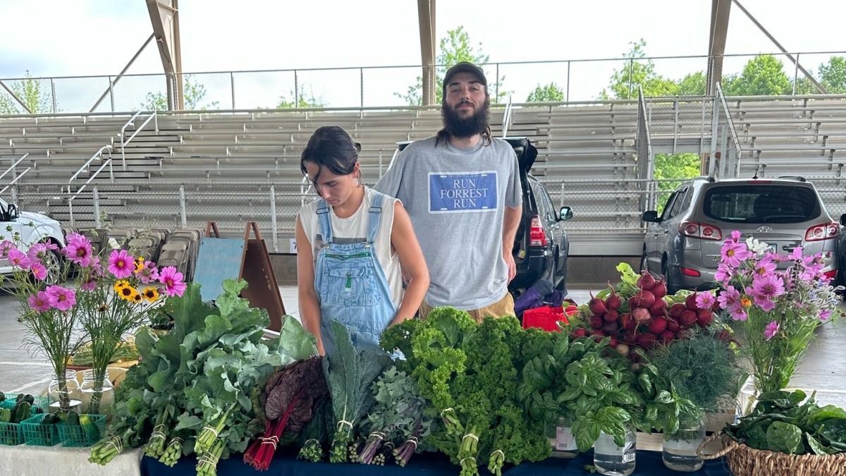 Me and Lilly selling at local farmers market 