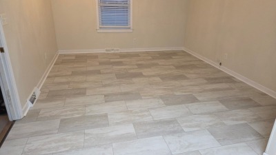 New flooring in dining area