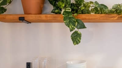 Shelves in the kitchen