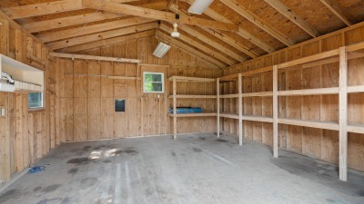 Interior of storage building