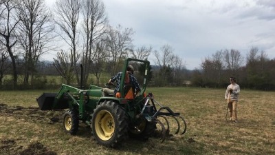 me playing w tractor in lower field