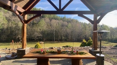 Front porch looking out over pasture.