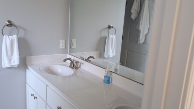 Owner home master bath double vanity