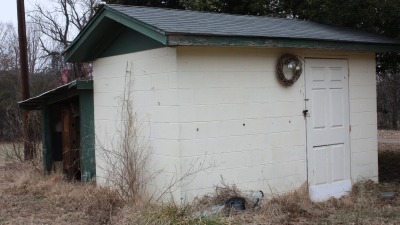 Storage building by the house