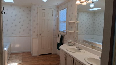 spacious primary bath with dual sinks