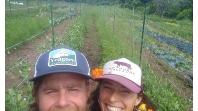 Mike and Shelly on their plot in Kittery Maine