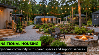 Youth Transitional Housing A welcoming tiny-home community designed to support youth aging out of foster care and youth experiencing homelessness.