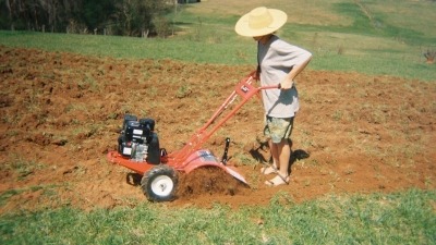 Used a walk behind tiller to start our garden