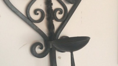 blacksmithing sconce made by me