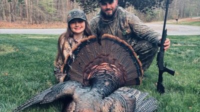 Our daughter Saylor-age 10. Shot her first turkey- 2026