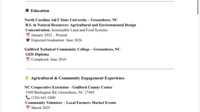 Resume and experience 