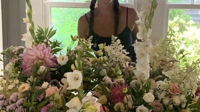 Shelly's floral designs for a coastal wedding in Rhode Island. 