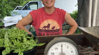 Aaron at a farm stand