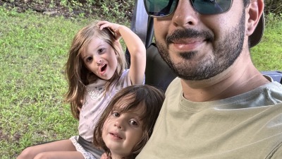 On the ranger clearing path at the grandparents farm 