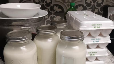 Raising hand raised clean food. 