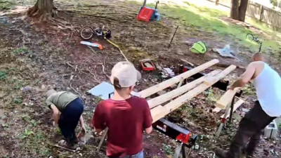 Everyone helps out around the homestead, it's a family thing.