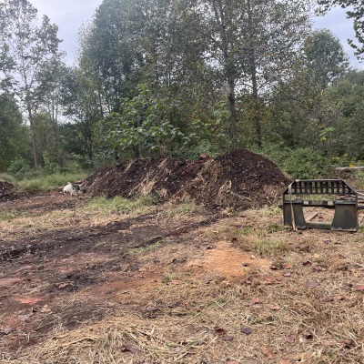 Compost we have built for use. Land level for greenhouse install. All available.